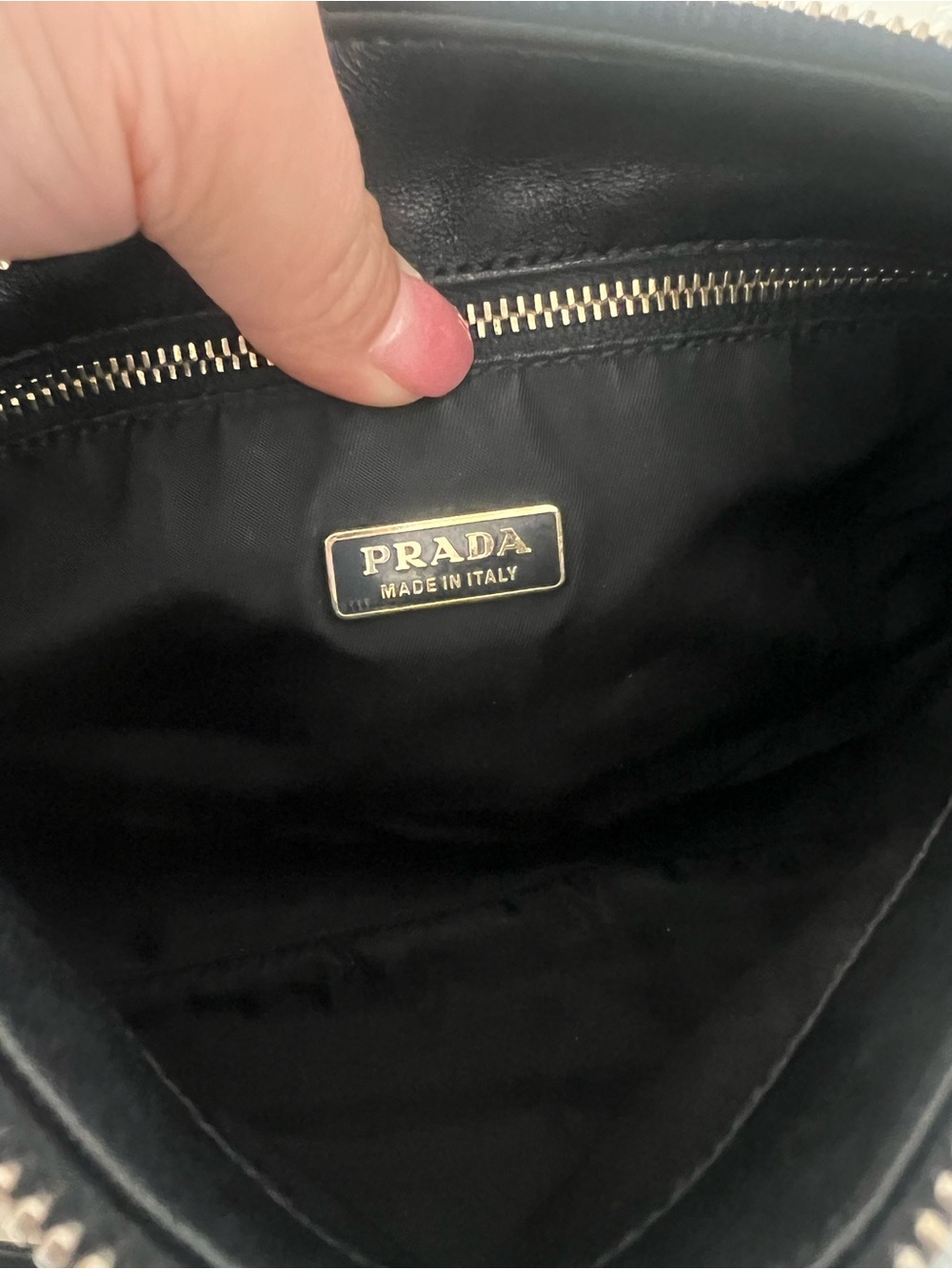 Authentic Prada Black Nylon Mini Shoulder Bag with Gold Hardware - Picture 10 of 14